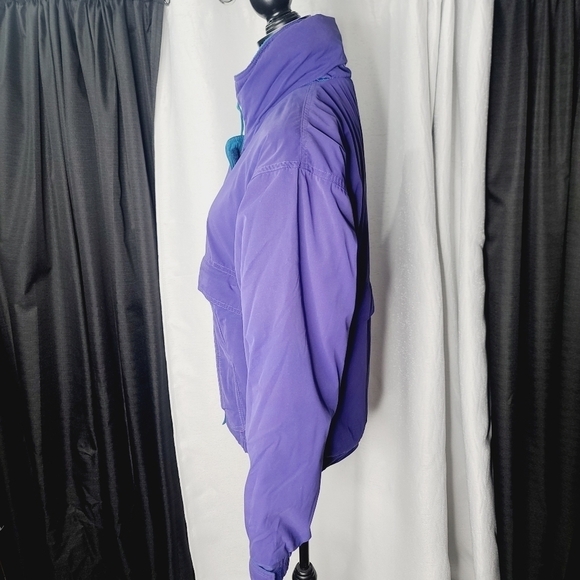 Vintage 80s Purple Blue Contrast Winter Ski Coat Medium - Picture 3 of 16